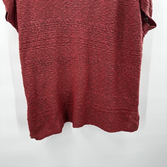 J Jill Sweater Womens 2X Knit Short Sleeve Open Knit Boxy Light Weight - Picture 3 of 10